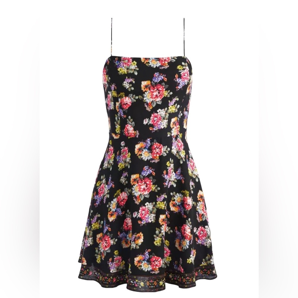 ALICE + OLIVIA Glinda Floral Smocked Crepe Mini Dress - Women’s Size 4 - NEW